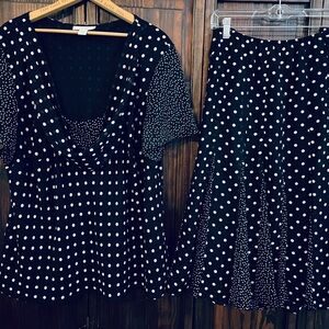 Dress Barn Black and White Polka Dot Ensemble
